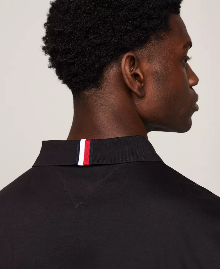 Men's Regular-Fit Smooth Touch Liquid Cotton Collar Stripe Polo Shirt - thumbnail 3