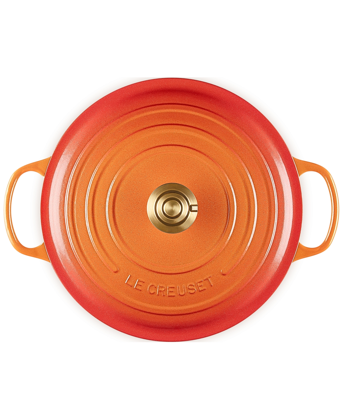 Le Creuset Signature 7.25-qt. Flamme Doree Round Dutch Oven With Crucible Knob In Flamme Dor
