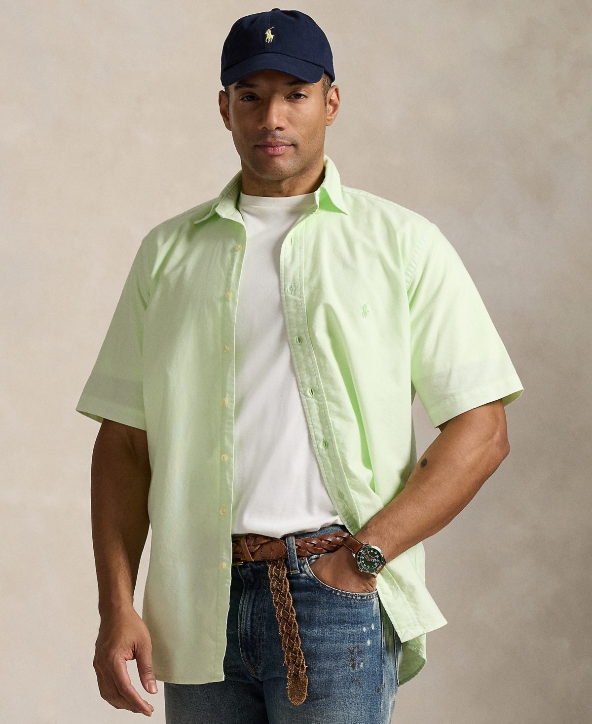 Polo Ralph Lauren Men's Big & Tall Mineral-Dyed Oxford Shirt