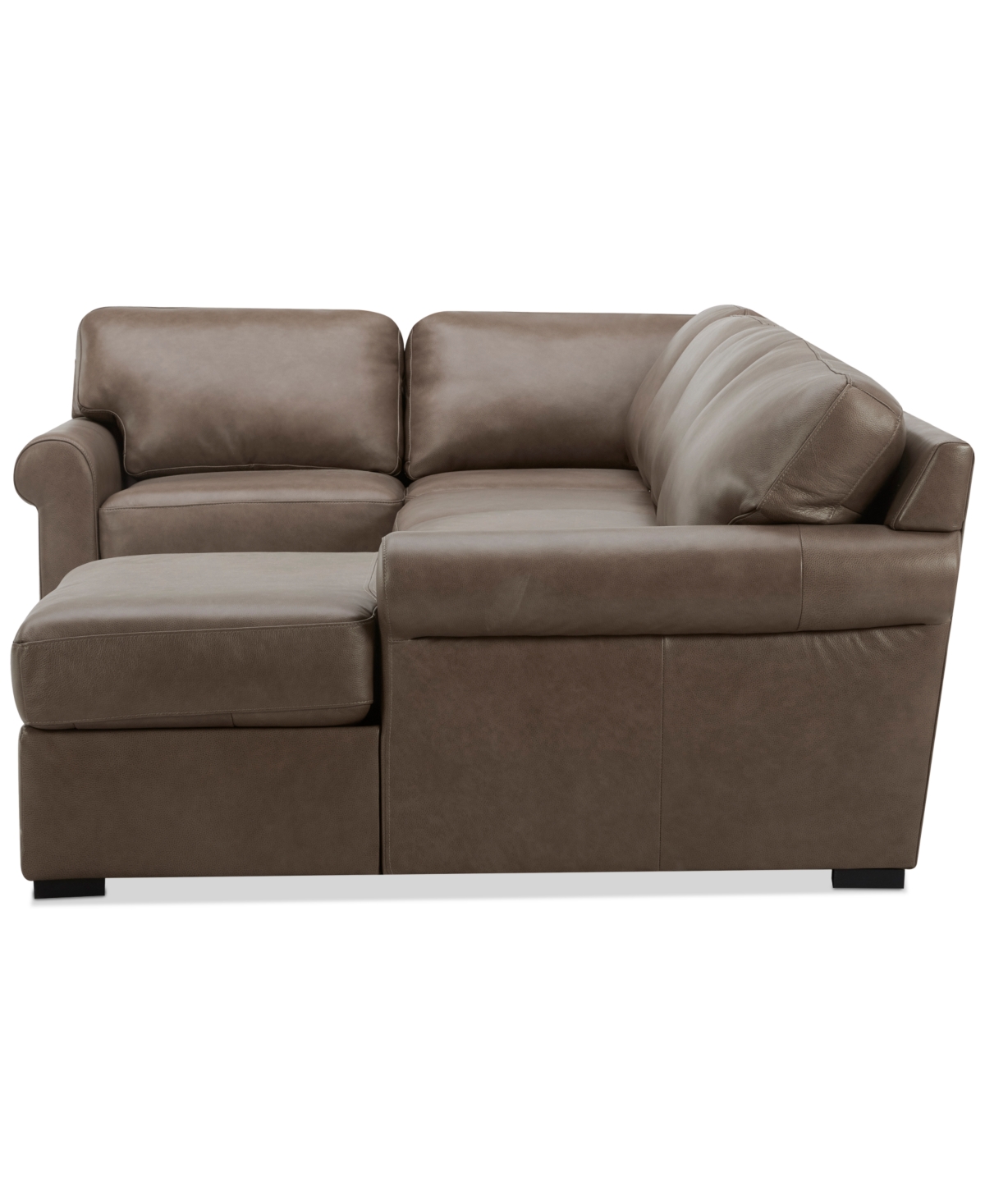 Macy's Radley Roll Arm 132" 6-pc. Leather Square Corner Chaise Sectional, Exclusively At