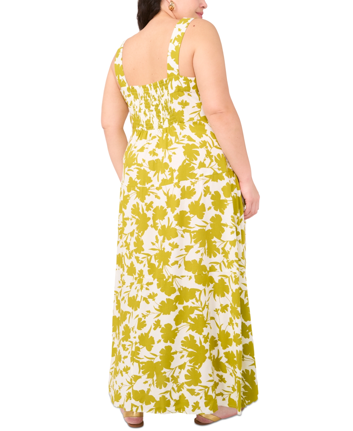 Vince Camuto Plus Size Square-neck Sleeveless Maxi Dress In Green Oasis