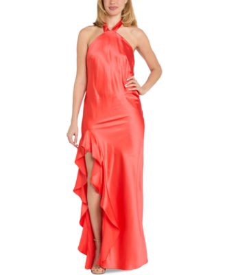 Morgan & Company - Women's Strapless High-Low Satin Gown