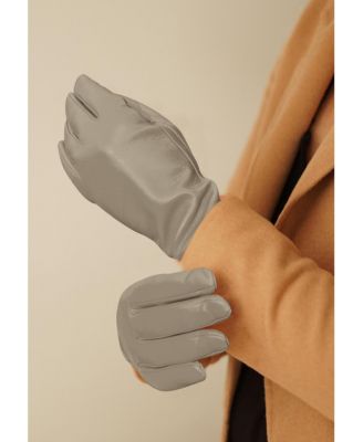 Women`s Premium Lamb Leather Touchscreen Gloves; Cashmere Lining