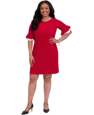 Women's Ruffle-Sleeve Shift Dress, Regular & Plus Size