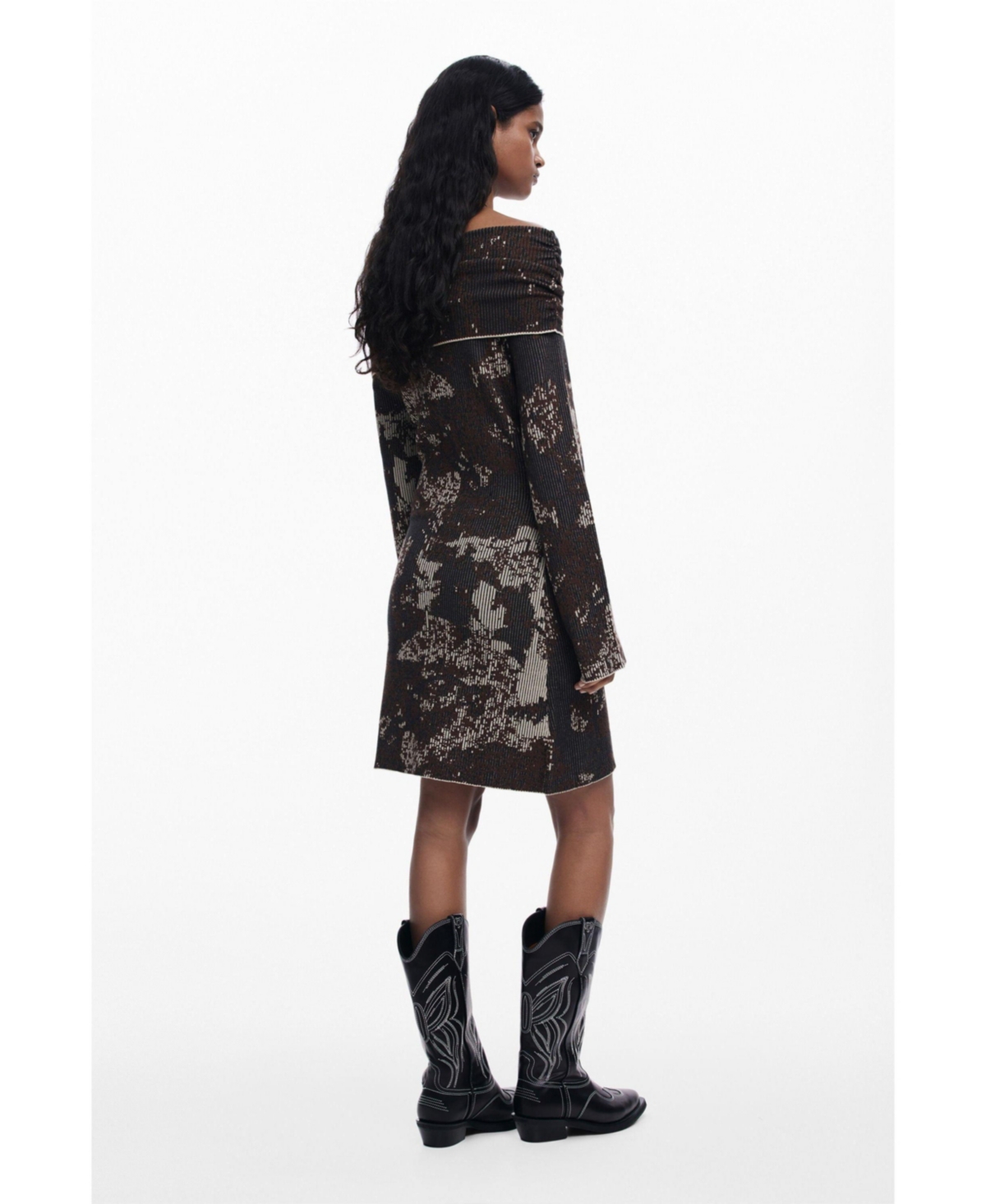 DESIGUAL WOMEN'S FITTED BARDOT DRESS 