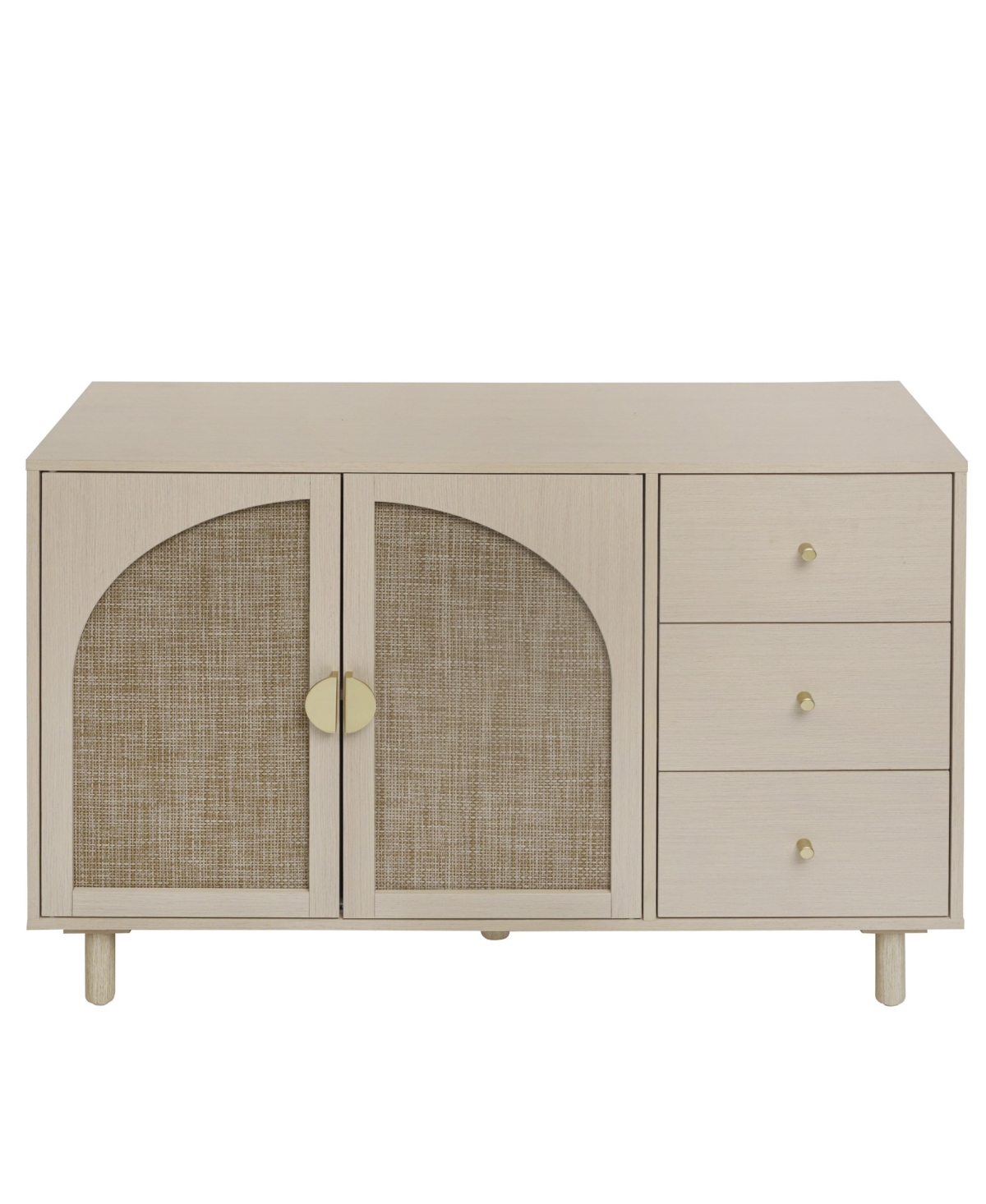2 Door 3 Drawer Cabinet, Suitable for Bedroom, Living Room, Study - Beige/khaki