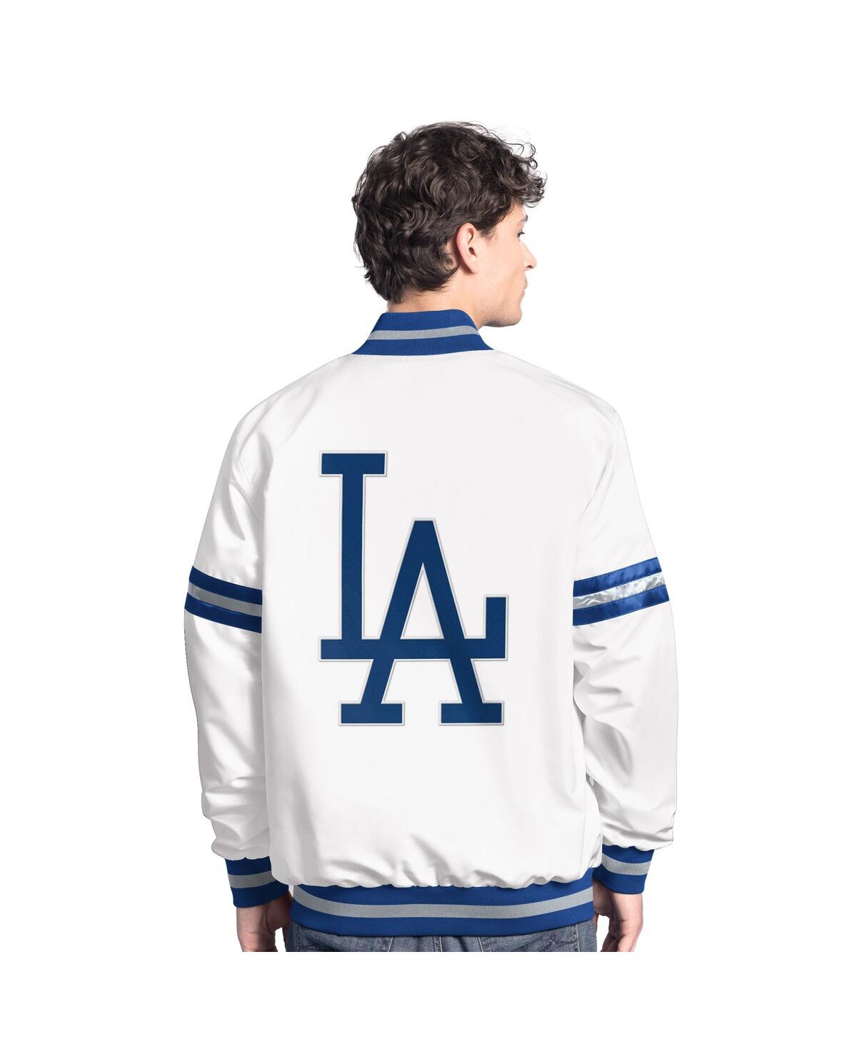 Starter Men's White Los Angeles Dodgers Cooperstown Scout Full-snap Varsity Jacket In White