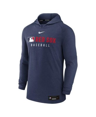 Men's Heather Navy Boston Red Sox Authentic Collection Tri-Blend Performance Pullover Hoodie