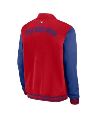 Men's Red/Royal Philadelphia Phillies Authentic Collection Dugout Full-Zip Bomber Jacket