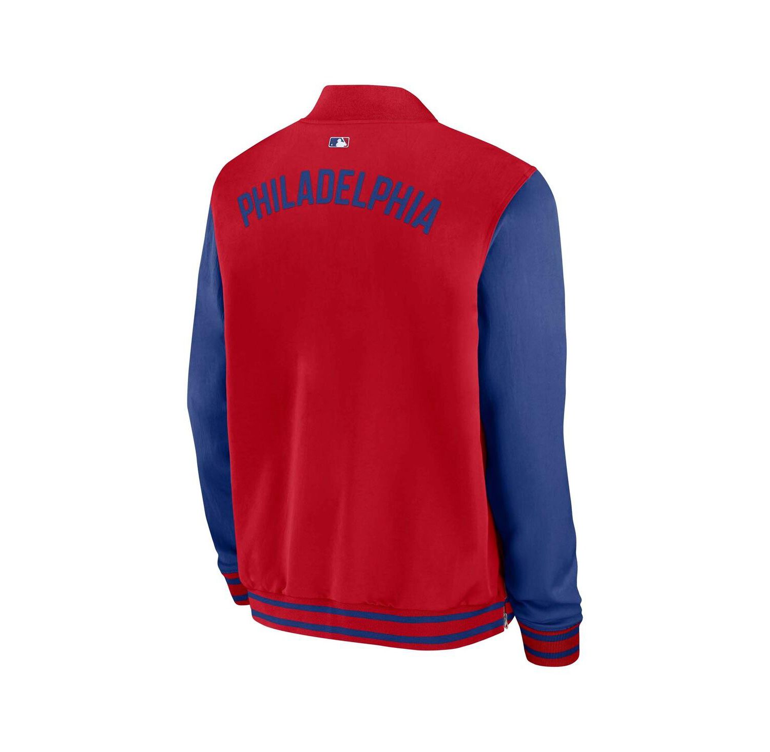Men's Red/Royal Philadelphia Phillies Authentic Collection Dugout Full-Zip Bomber Jacket