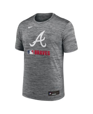 Men's Anthracite Atlanta Braves Authentic Collection Velocity Performance Practice T-Shirt