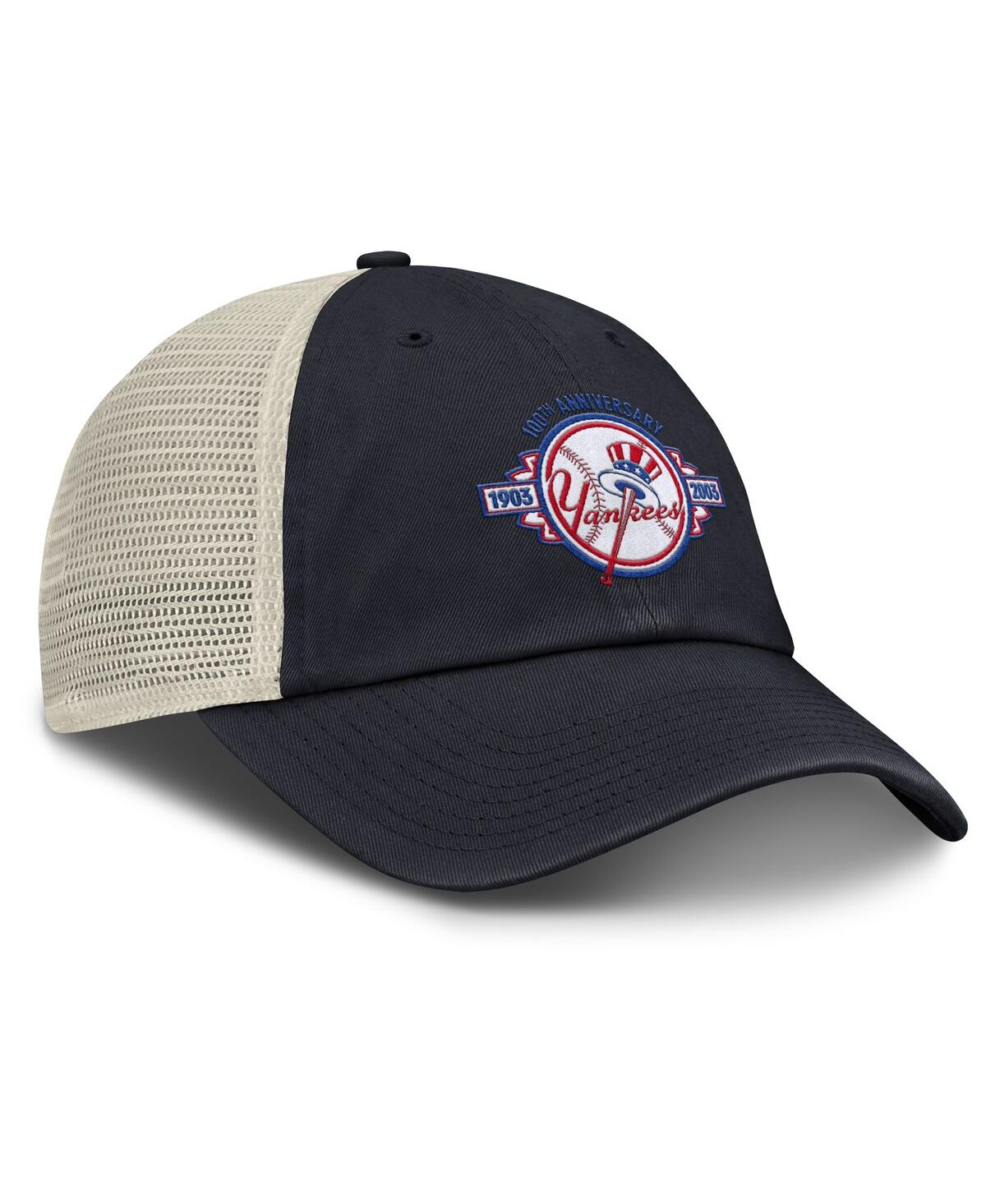 Nike Men's Navy/natural New York Yankees Cooperstown Collection Club Trucker Adjustable Hat In Navy,natural