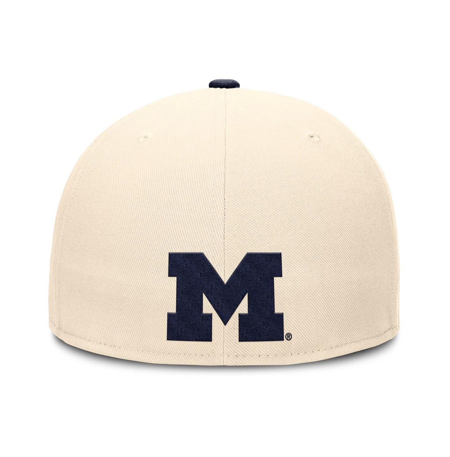 Мужская кепка Jordan Natural Michigan Wolverines Primetime True Performance Fitted Hat — фото 2