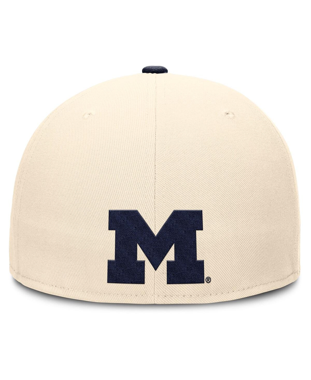 JORDAN MEN'S NATURAL MICHIGAN WOLVERINES PRIMETIME TRUE PERFORMANCE FITTED HAT 