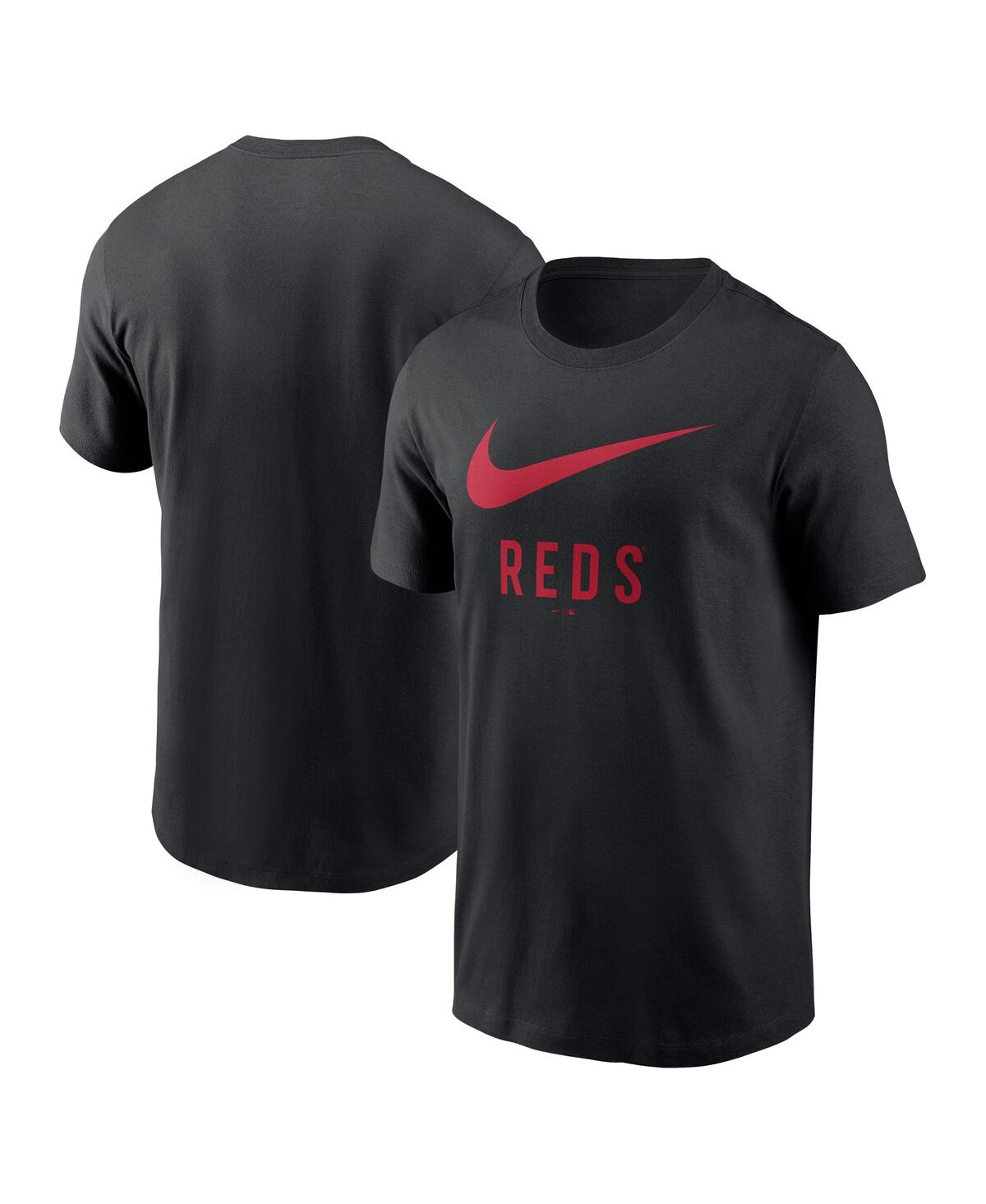 Nike Men's Black Cincinnati Reds Swoosh T-shirt In Black