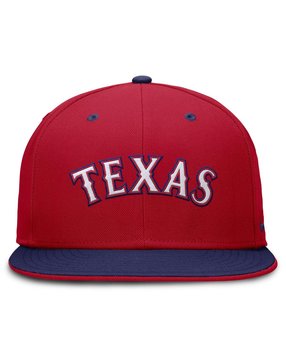 Nike Men's Red/royal Texas Rangers True Primetime Two-tone Performance Fitted Hat In Red,royal