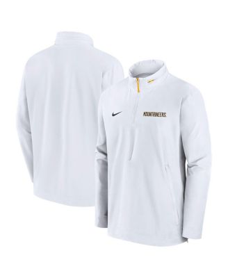 Nike - Men's White West Virginia Mountaineers Sideline Coaches Quarter-Zip Jacket