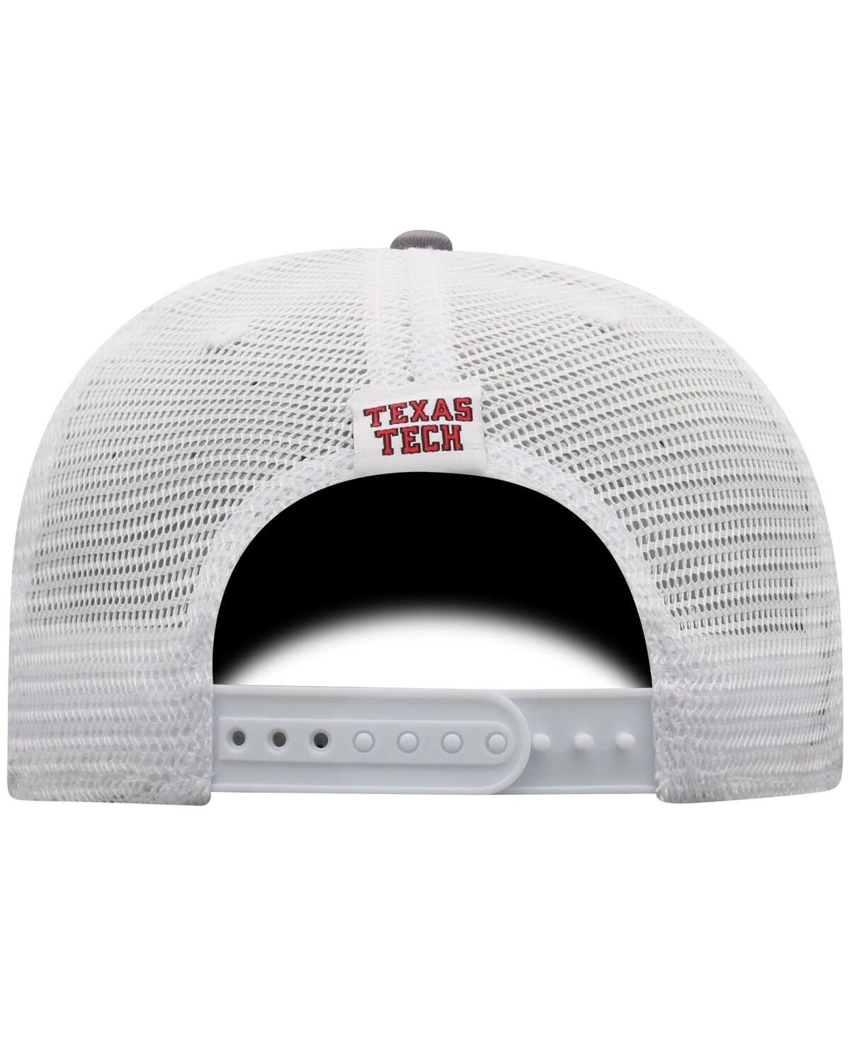 Top Of The World Men's Gray/white Texas Tech Red Raiders Victory Baseline Trucker Adjustable Hat In Gray,white
