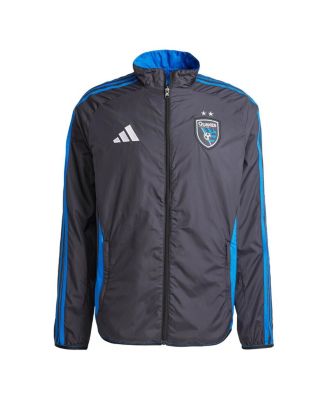 adidas - Men's Black/Blue San Jose Earthquakes 2025 Anthem Reversible Full-Zip Jacket