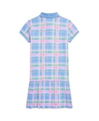 Big Girls Plaid Mesh Polo Dress