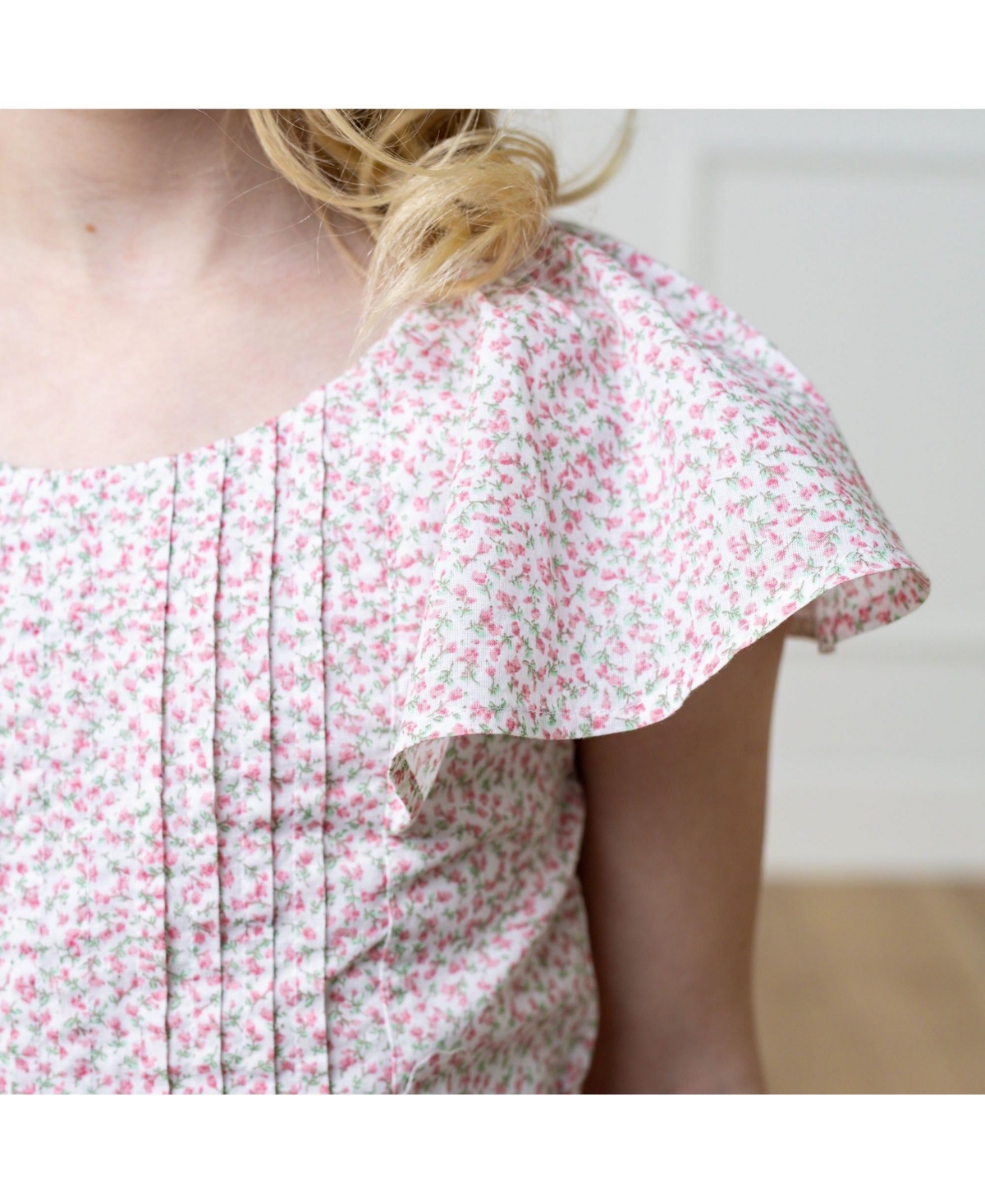 Hope & Henry Toddler Girls Organic Flutter Sleeve Pintuck Jumpsuit