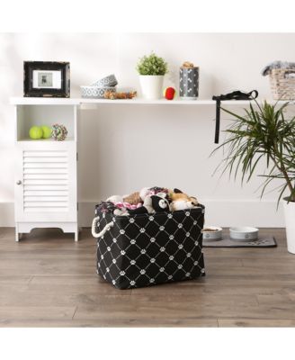 Collapsible Pet Storage Bin Trellis Paw Print