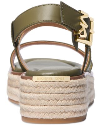 Lynn Leather Buckled Espadrille Sandals
