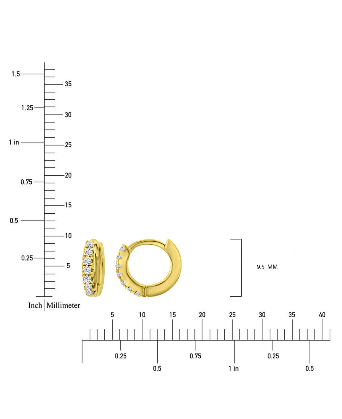 Macy's 2-pc. Set Cubic Zirconia Stud & Extra Small Hoop Earrings In 14k Gold-plated Sterling Silver In Yellow