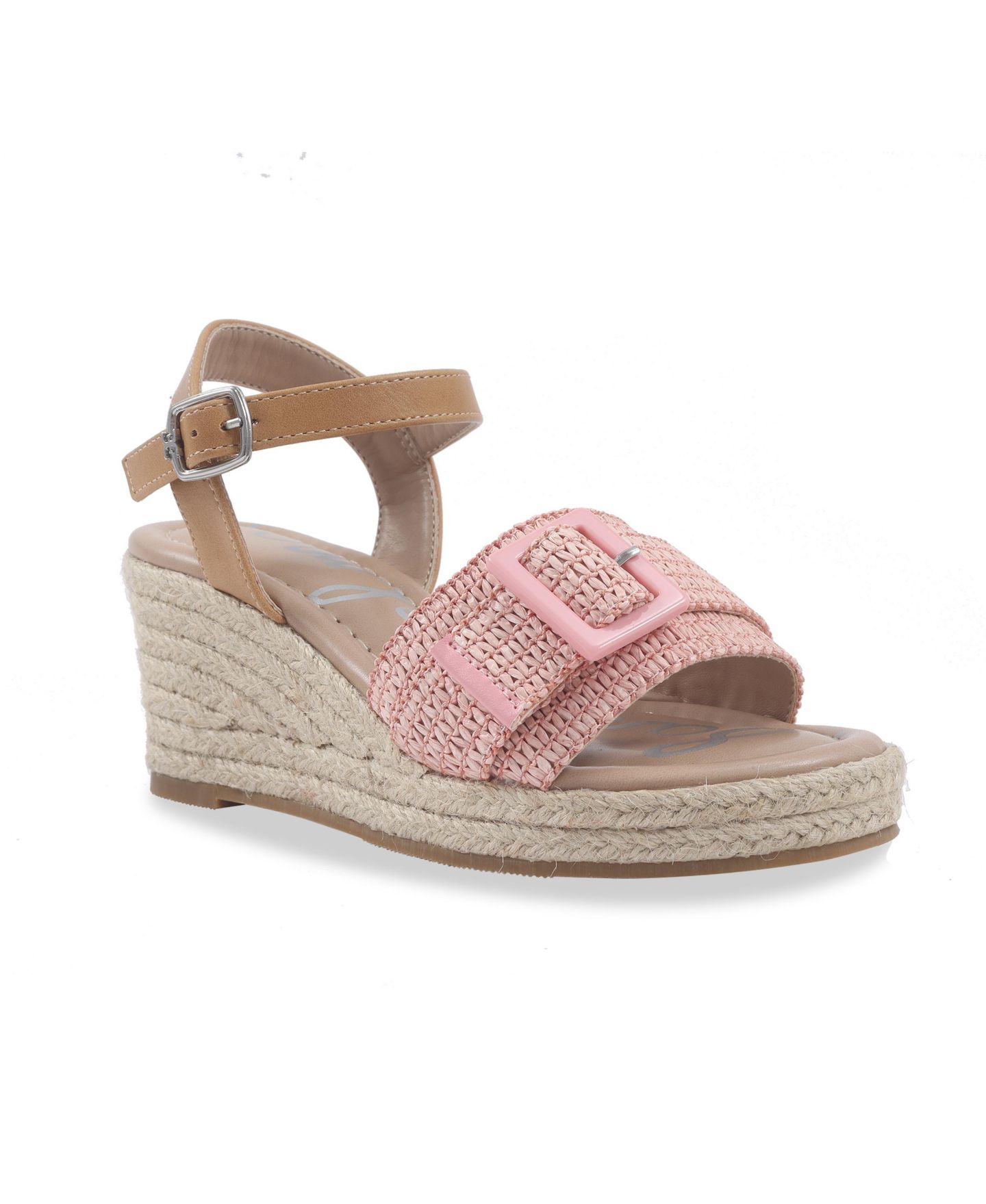Сандалии Sam Edelman Lucia Buckle Espadrille Wedge Sandals для девочек, цвет: Розовый — фото 1