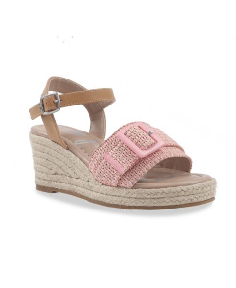 Сандалии Sam Edelman Lucia Buckle Espadrille Wedge Sandals для девочек, цвет: Розовый