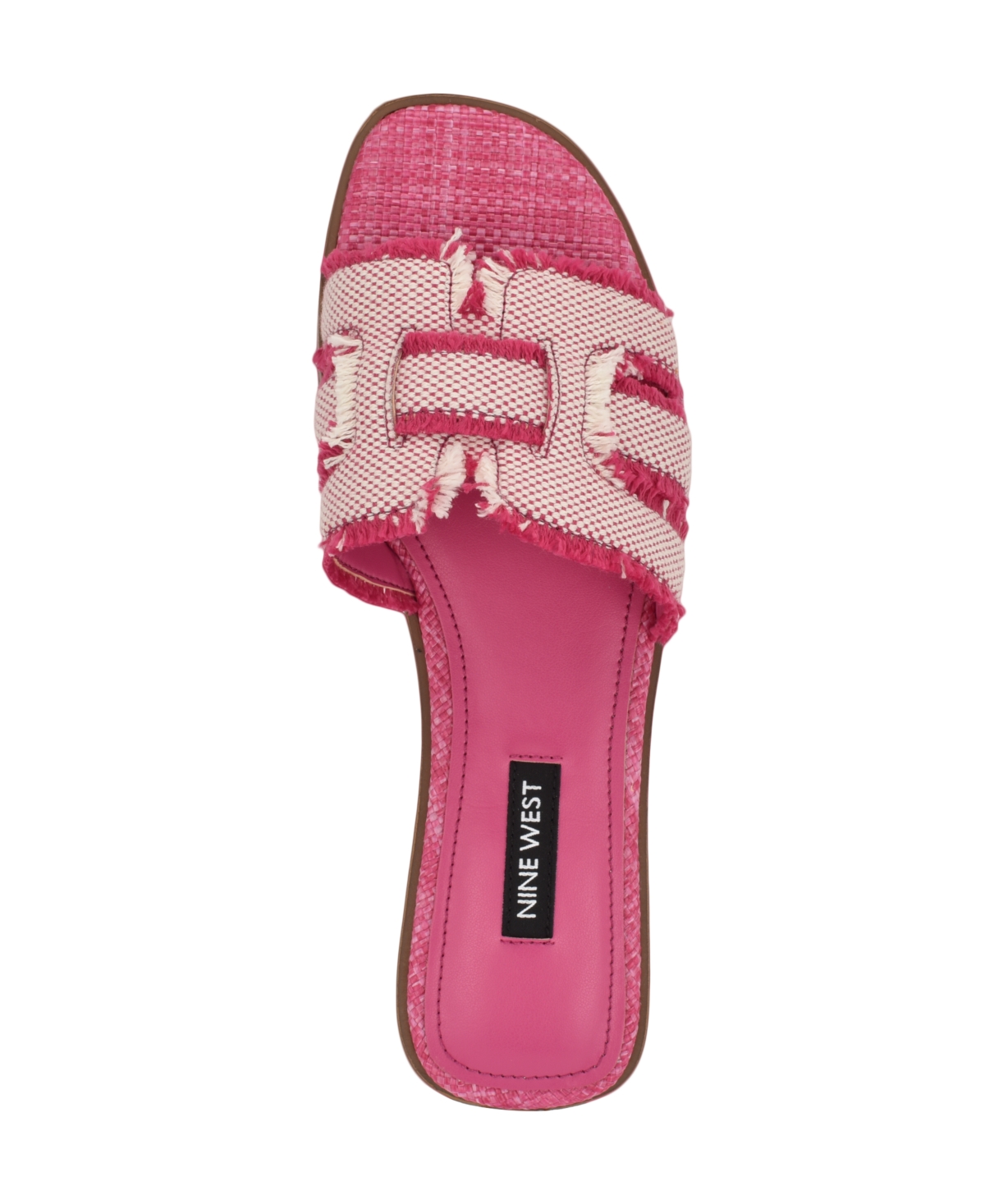 Shop Nine West Women's Germanny Frayed Flat Slide Sandals