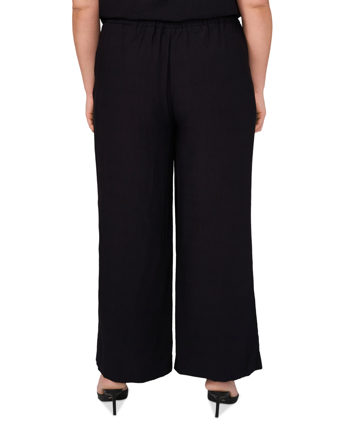 Shop Vince Camuto Plus Size High-rise Wide-leg Pants In Rich Black