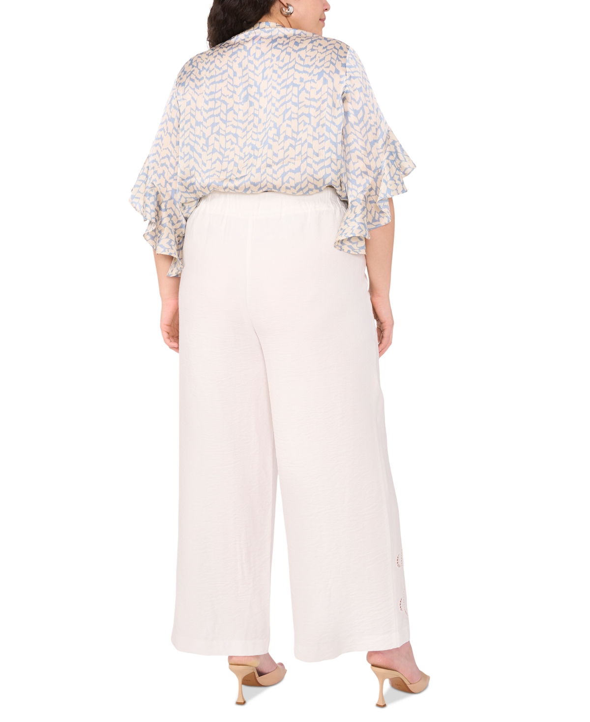 Shop Vince Camuto Plus Size High-rise Wide-leg Pants In Ultra White