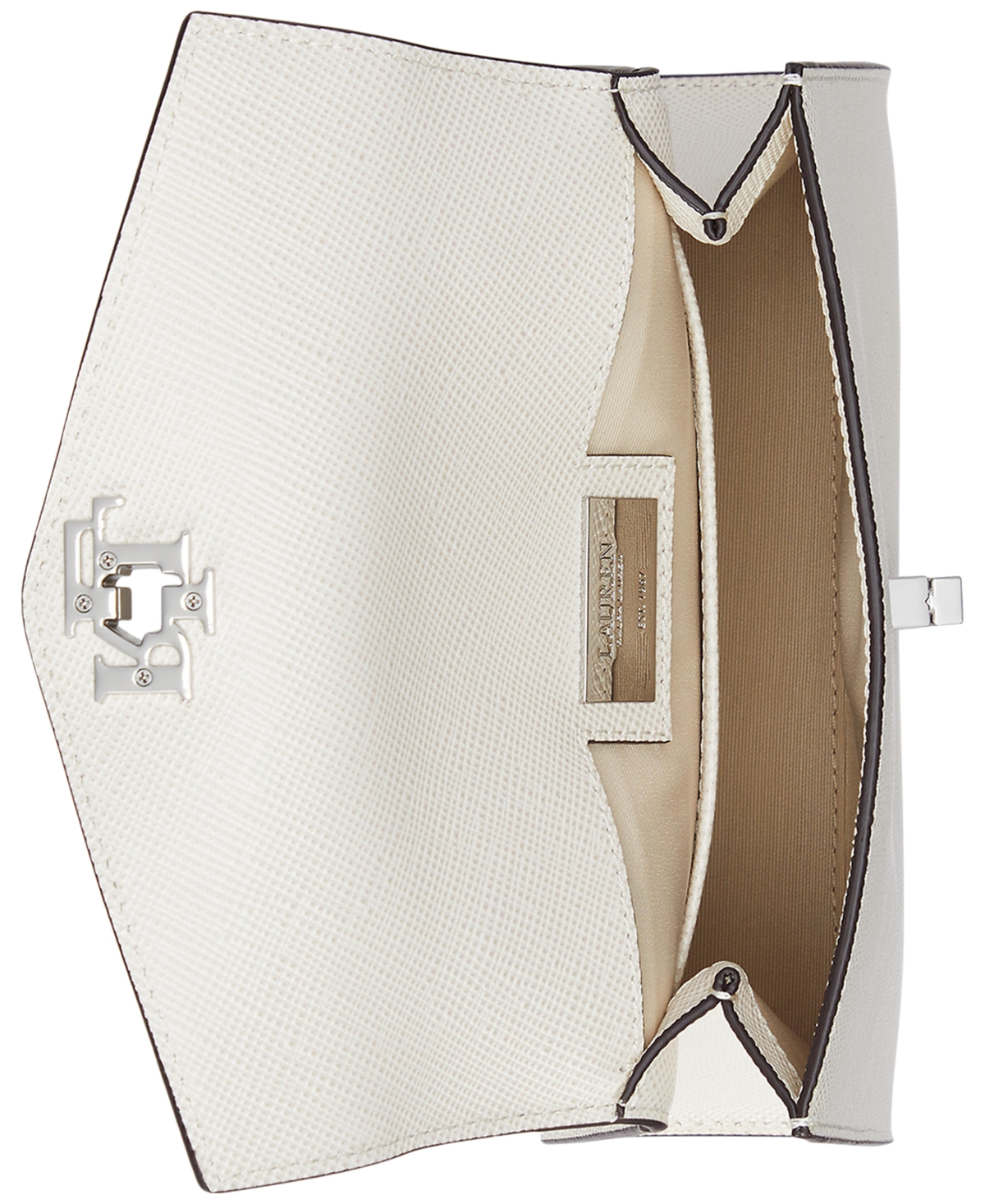 Ralph Lauren Farrah Crosshatch Leather Satchel In Soft White