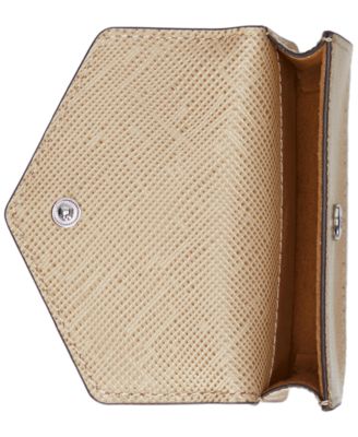 Textured Leather Small Flap Card Case