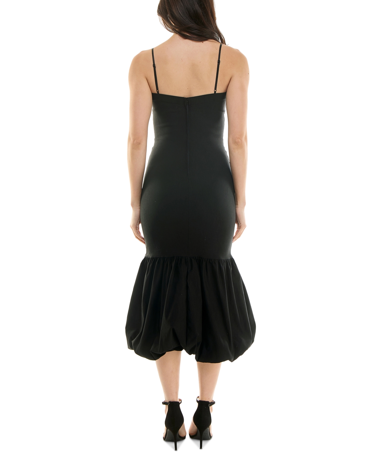 KATIA RAE WOMEN'S FITTED BUBBLE-HEM MIDI DRESS 