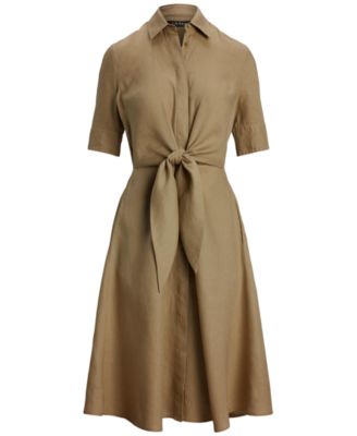 Linen Fit & Flare Shirtdress
