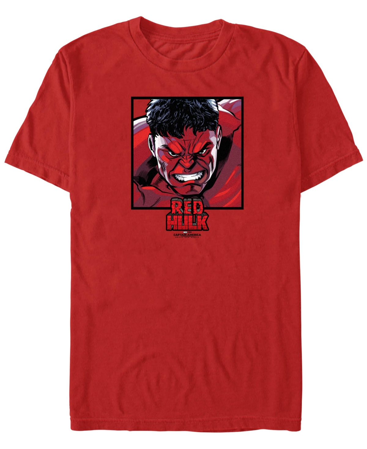 Men's Anger Red Square Short Sleeve T-Shirt - Red