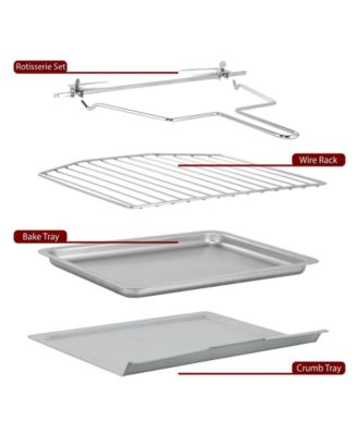 25 Quart Digital Electric French Door Multi-Function Counter Top Oven with Rotisserie Set