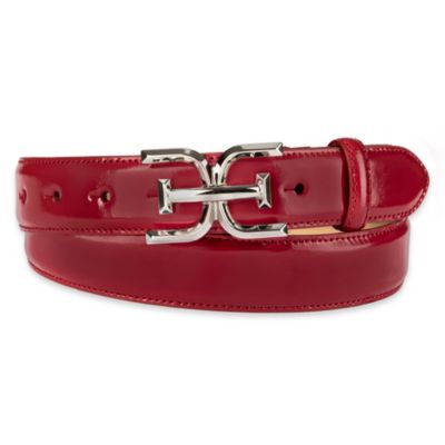 Sam Edelman - Double-E Plaque Buckle Crocodile Textured Belt