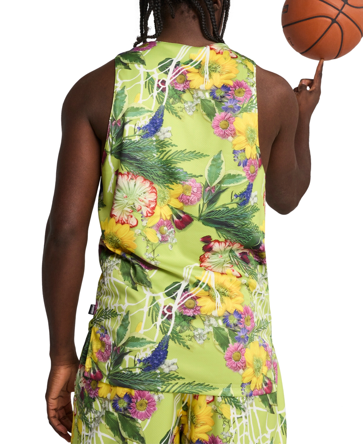 Puma Men's Dunked In Floral Regular-fit Reversible Mesh Tank