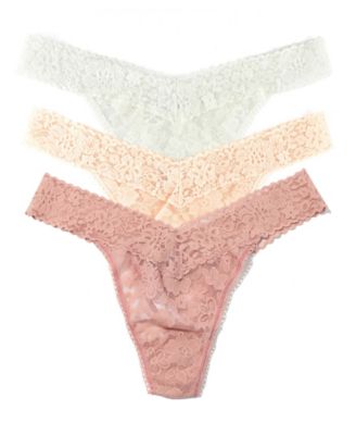 Women's Daily Lace Original Rise Thong Underwear 3 Pack