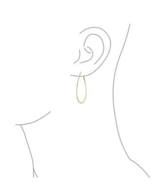 Boho Minimalist Hoop Huggie Earrings 14K Gold Plated Sterling Silver 2 Inch