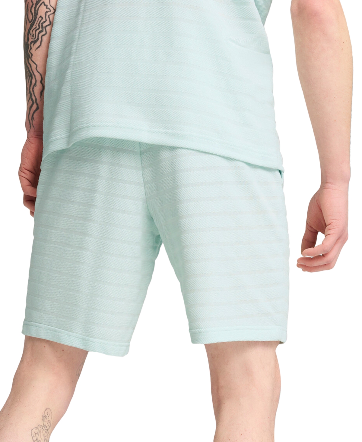 Puma Men's Ess Elevated Regular-fit Textured Stripe 9" Shorts
