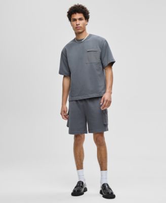 Mens Mixed Relaxed Fit French Terry Pocket T Shirt Regular Fit Printed 7 French Terry Cargo Shorts Macys Exclusive