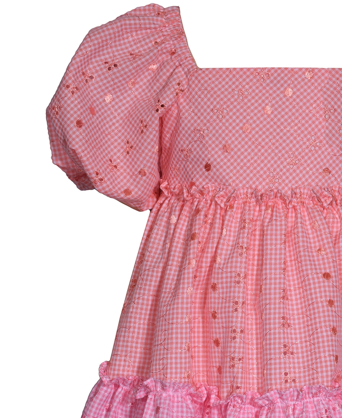 Shop Bonnie Jean Toddler Girls 2-piece Tiered Eyelet Dress And Matching Hat Set In Peach