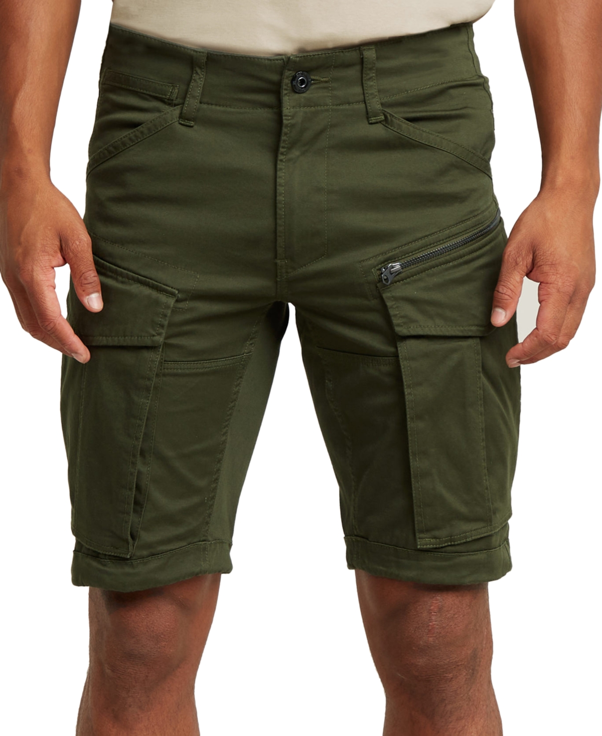 Men's Regular-Fit Rovic Zip-Pocket Shorts - Dk Bronze