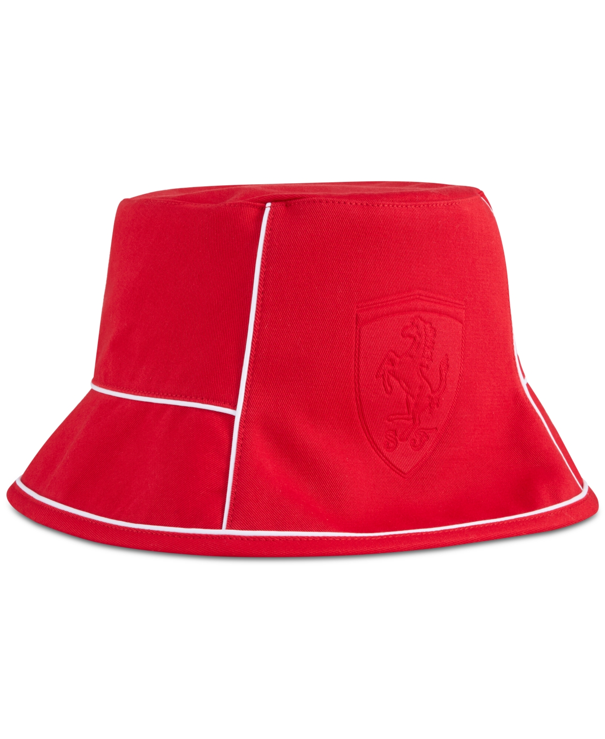 Men's Ferrari Logo Embossed Bucket Hat - Red