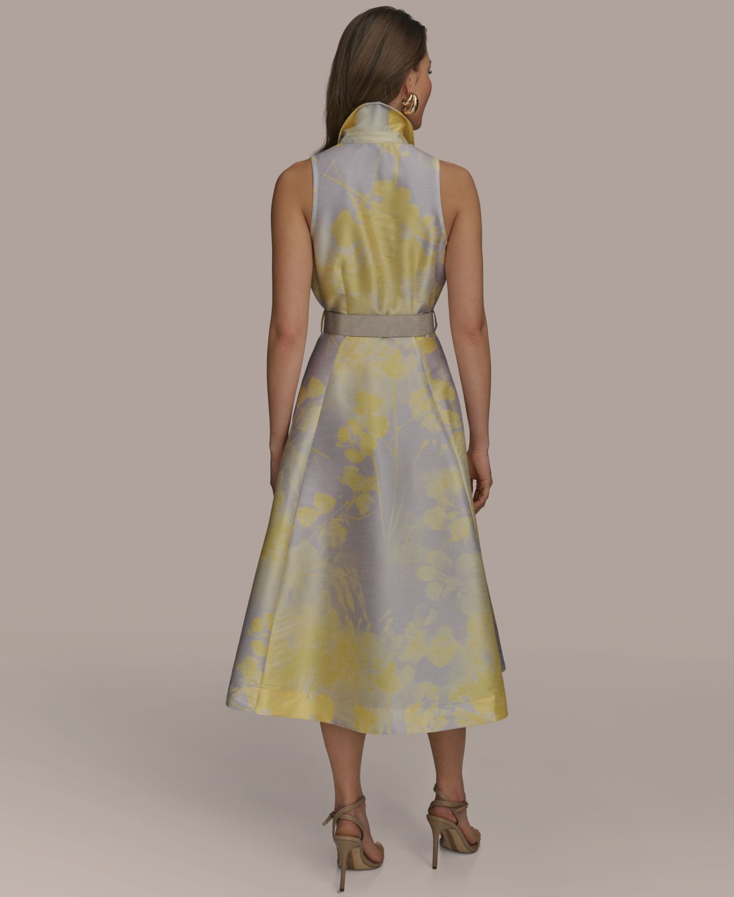 Женское платье Donna Karan New York Printed Fit & Flare Shirt Dress, цвет: Разноцветный — фото 7