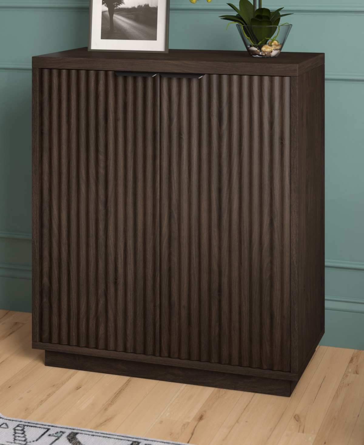 Hudson & Canal 28" Mansfield Wide Rectangular Accent Cabinet In Alder Brown